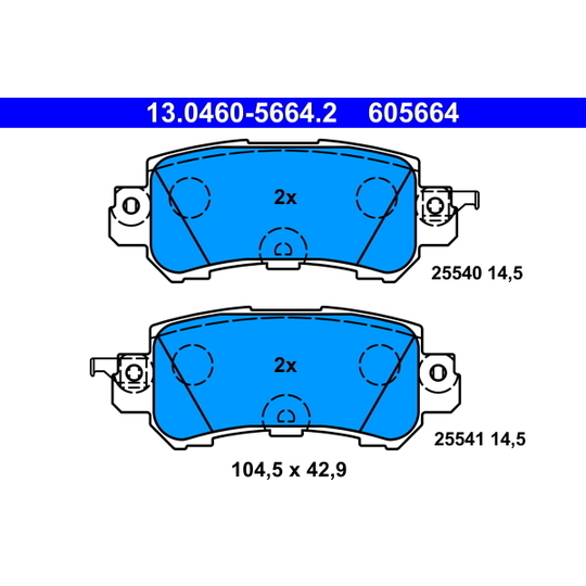 13.0460-5664.2 - Brake Pad Set, disc brake 