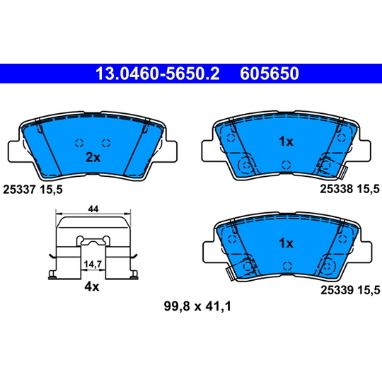 13.0460-5650.2 - Brake Pad Set, disc brake 