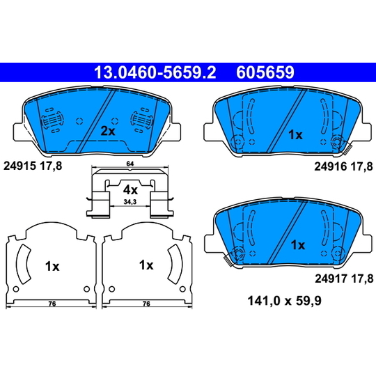 13.0460-5659.2 - Brake Pad Set, disc brake 