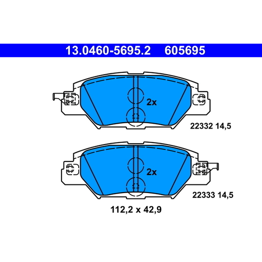 13.0460-5695.2 - Brake Pad Set, disc brake 