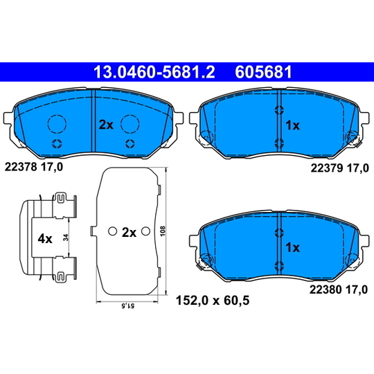 13.0460-5681.2 - Brake Pad Set, disc brake 