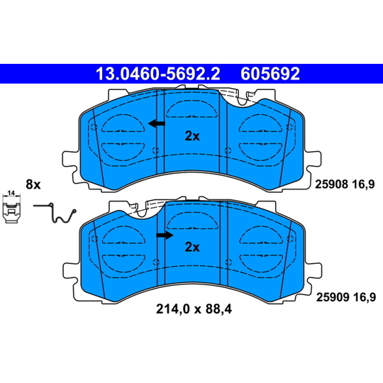 13.0460-5692.2 - Brake Pad Set, disc brake 