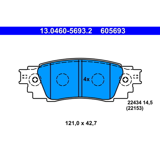 13.0460-5693.2 - Brake Pad Set, disc brake 
