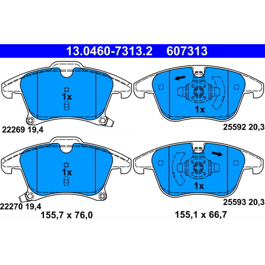 13.0460-7313.2 - Brake Pad Set, disc brake 