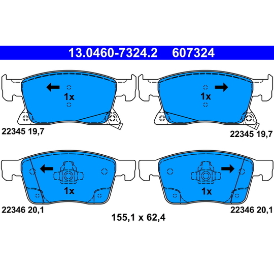 13.0460-7324.2 - Brake Pad Set, disc brake 