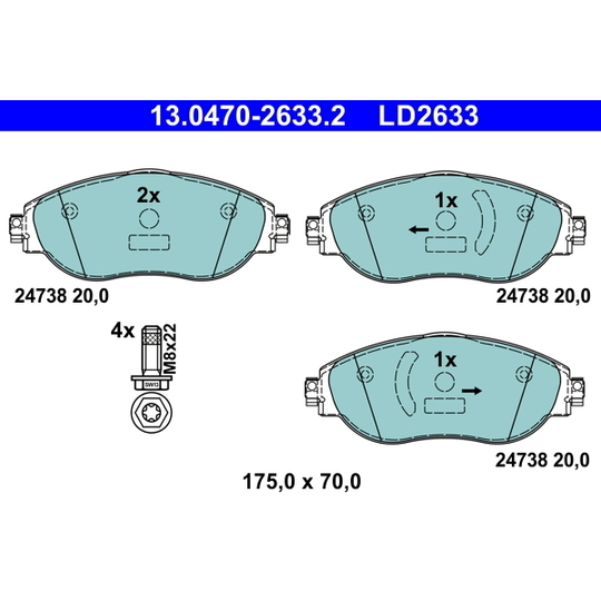13.0470-2633.2 - Brake Pad Set, disc brake 