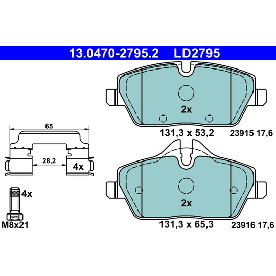 13.0470-2795.2 - Brake Pad Set, disc brake 