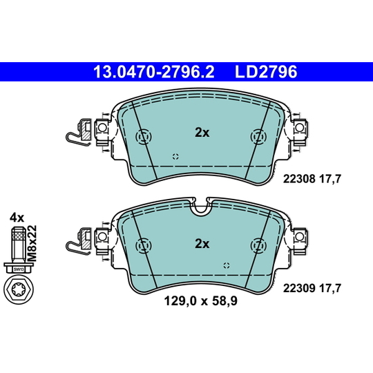 13.0470-2796.2 - Brake Pad Set, disc brake 