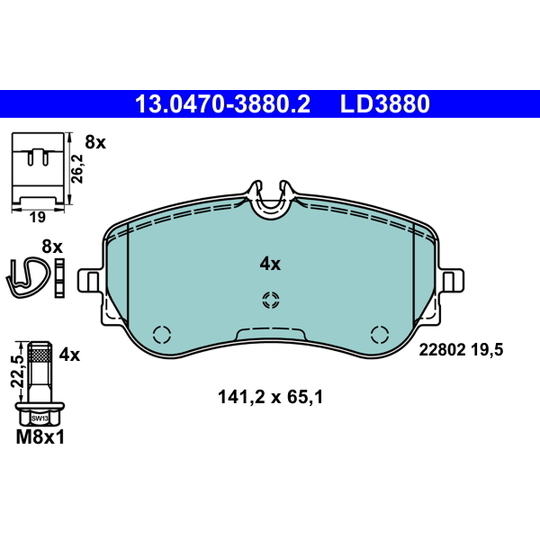 13.0470-3880.2 - Brake Pad Set, disc brake 