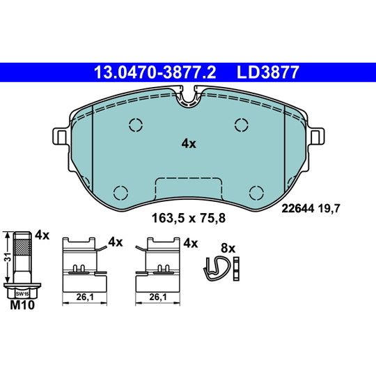 13.0470-3877.2 - Brake Pad Set, disc brake 