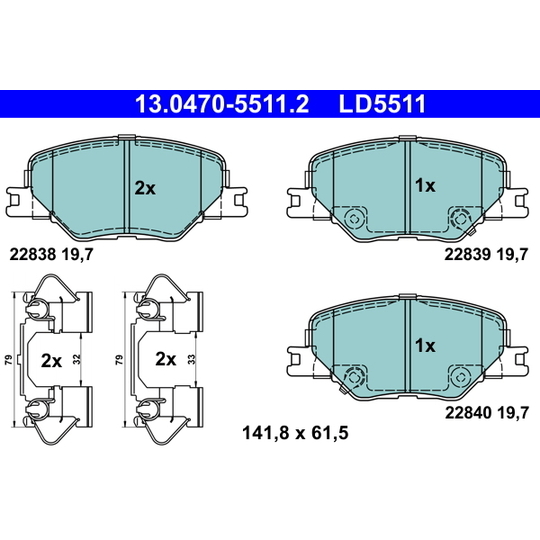 13.0470-5511.2 - Brake Pad Set, disc brake 