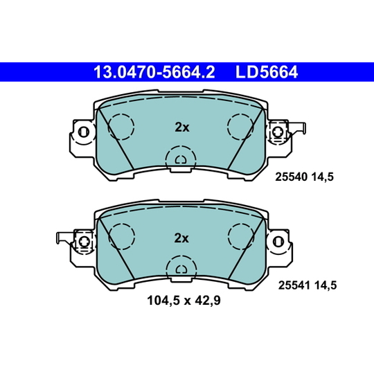 13.0470-5664.2 - Brake Pad Set, disc brake 