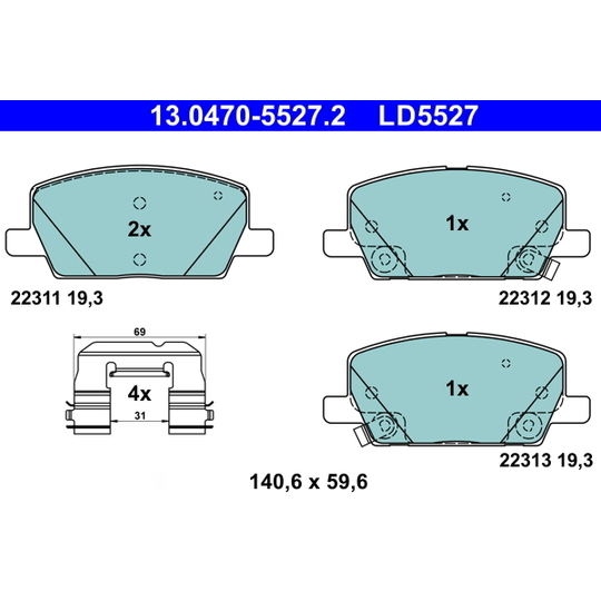 13.0470-5527.2 - Brake Pad Set, disc brake 