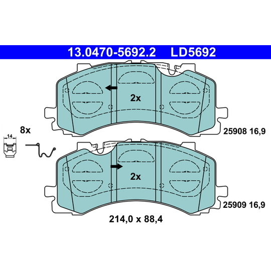 13.0470-5692.2 - Brake Pad Set, disc brake 