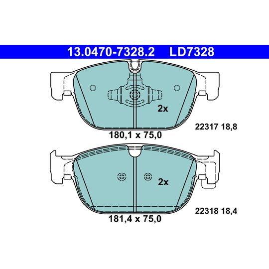 13.0470-7328.2 - Brake Pad Set, disc brake 