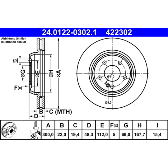 24.0122-0302.1 - Brake Disc 