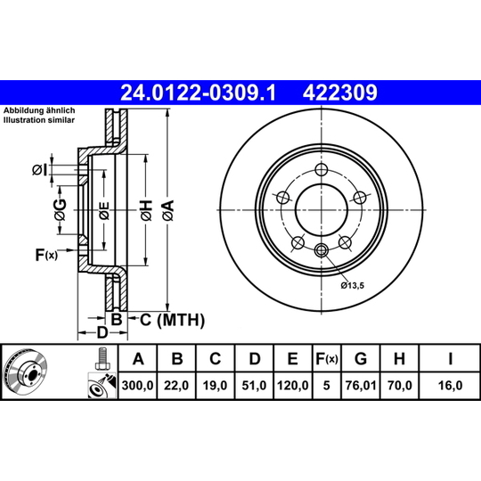 24.0122-0309.1 - Brake Disc 