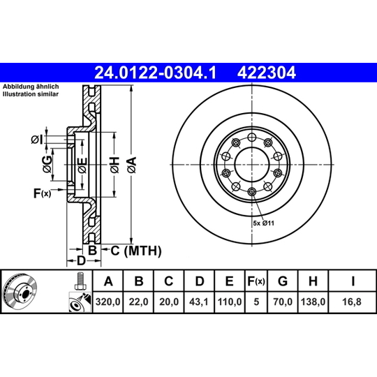 24.0122-0304.1 - Brake Disc 