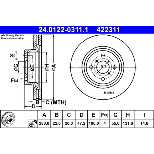 24.0122-0311.1 - Brake Disc 