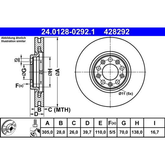 24.0128-0292.1 - Brake Disc 