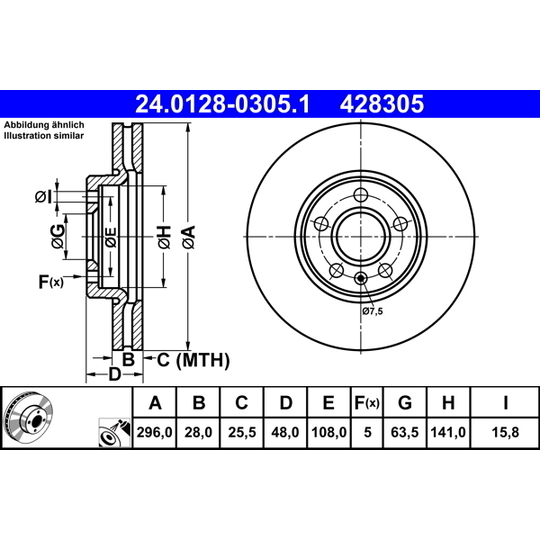 24.0128-0305.1 - Brake Disc 