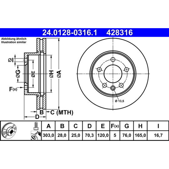 24.0128-0316.1 - Brake Disc 