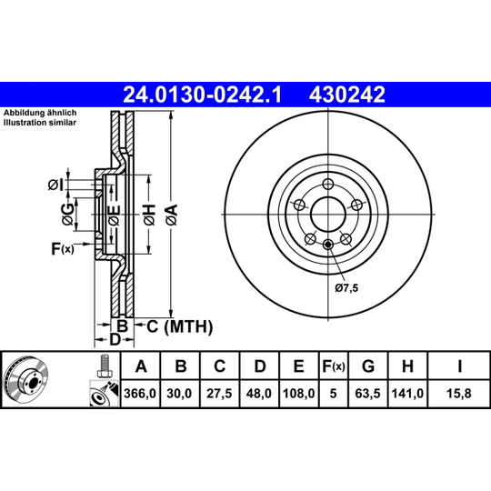 24.0130-0242.1 - Bromsskiva 