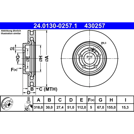 24.0130-0257.1 - Brake Disc 