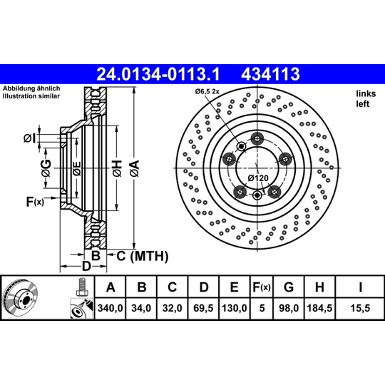 24.0134-0113.1 - Brake Disc 