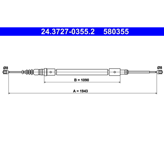 24.3727-0355.2 - Cable, parking brake 