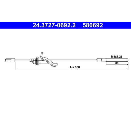 24.3727-0692.2 - Cable, parking brake 