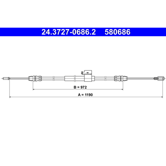 24.3727-0686.2 - Cable, parking brake 