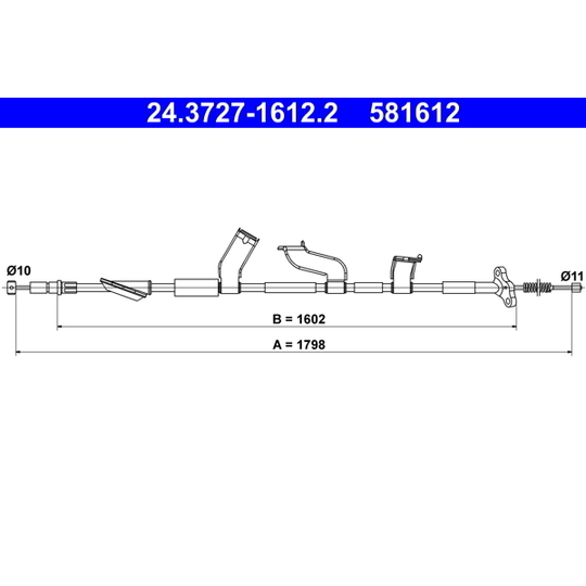 24.3727-1612.2 - Cable, parking brake 