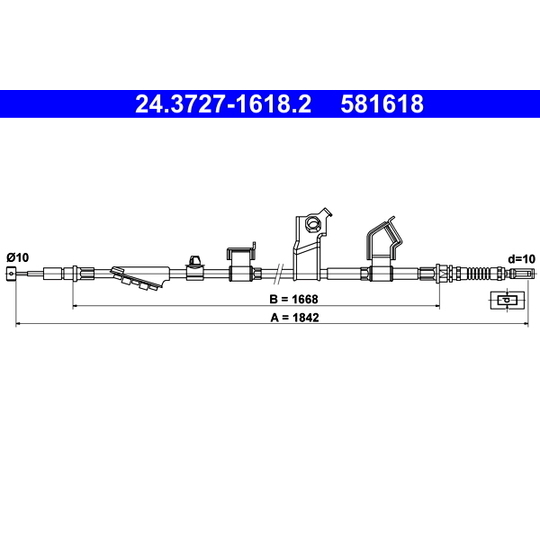 24.3727-1618.2 - Vajer, parkeringsbroms 