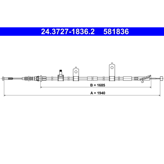 24.3727-1836.2 - Cable, parking brake 