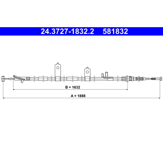 24.3727-1832.2 - Cable, parking brake 