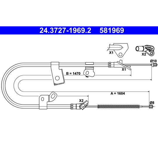 24.3727-1969.2 - Cable, parking brake 