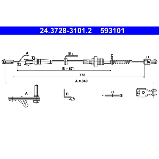 24.3728-3101.2 - Clutch Cable 