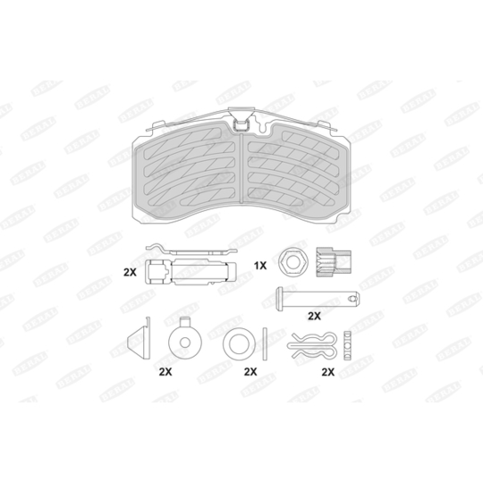 BCV29328TK - Piduriklotsi komplekt, ketaspidur 