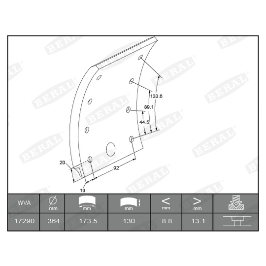 KBL17290.0-1561 - Brake Lining Kit, drum brake 