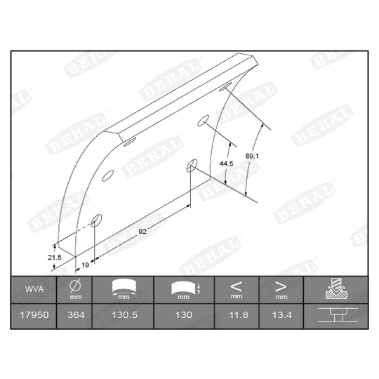 KBL17290.0-1561 - Brake Lining Kit, drum brake 