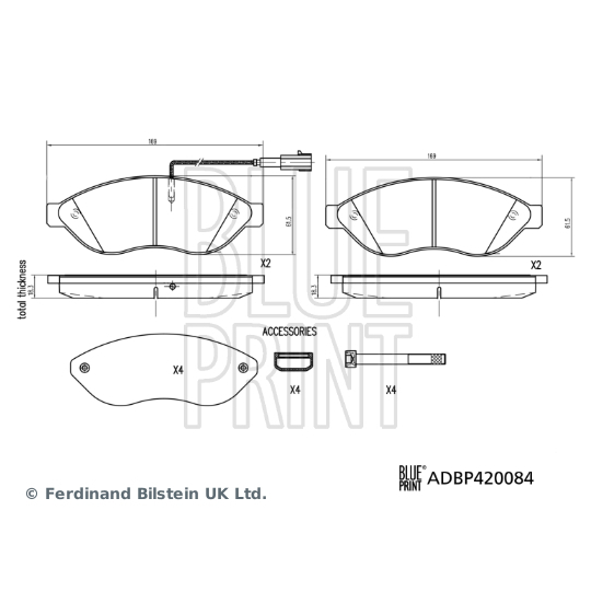 ADBP420084 - Brake Pad Set, disc brake 