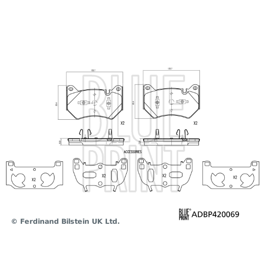 ADBP420069 - Piduriklotsi komplekt, ketaspidur 