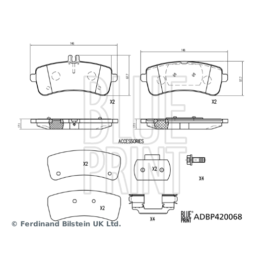ADBP420068 - Brake Pad Set, disc brake 