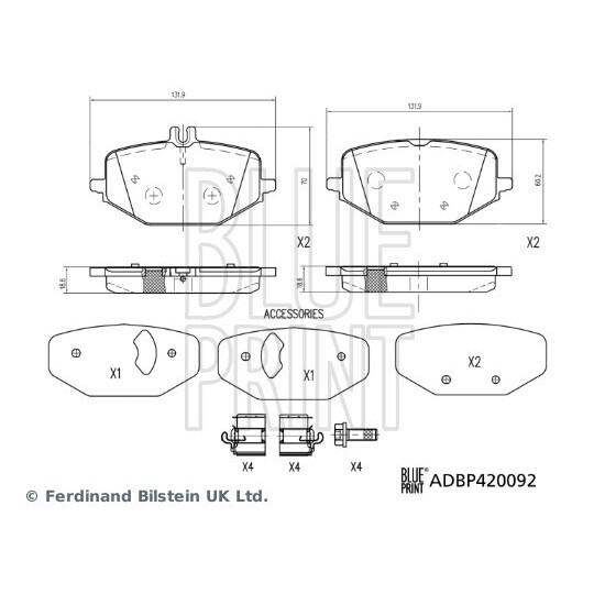 ADBP420092 - Brake Pad Set, disc brake 