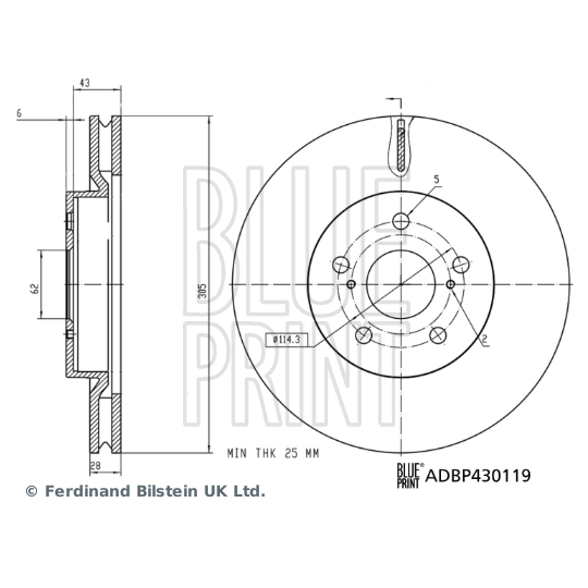 ADBP430119 - Bromsskiva 