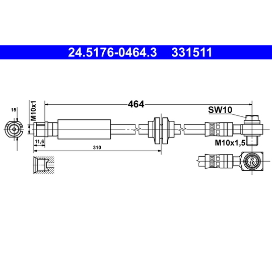 24.5176-0464.3 - Brake Hose 