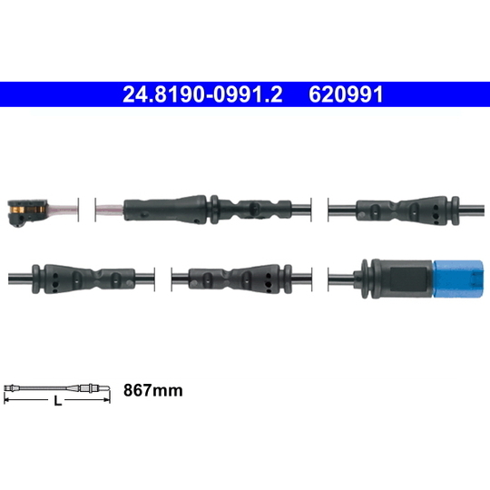 24.8190-0991.2 - Warning Contact, brake pad wear 