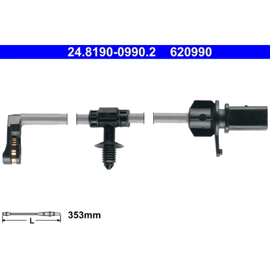 24.8190-0990.2 - Warning Contact, brake pad wear 