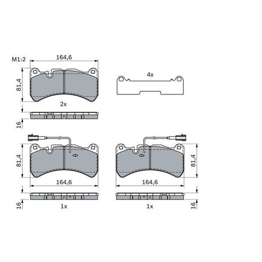 0 986 424 104 - Brake Pad Set, disc brake 